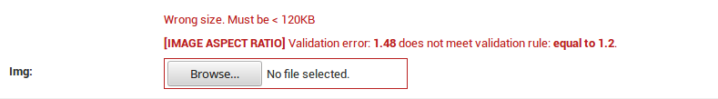 size and aspect ratio custom error