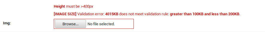custom error with image height and image file size